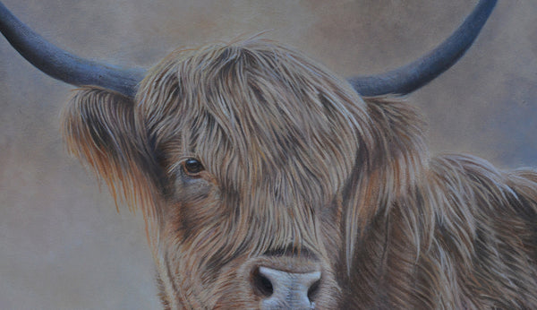 Daphne up close, cow painting