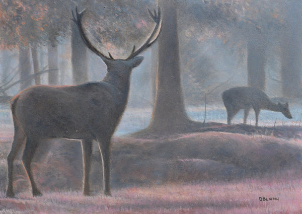 Looking out full front, deer painting