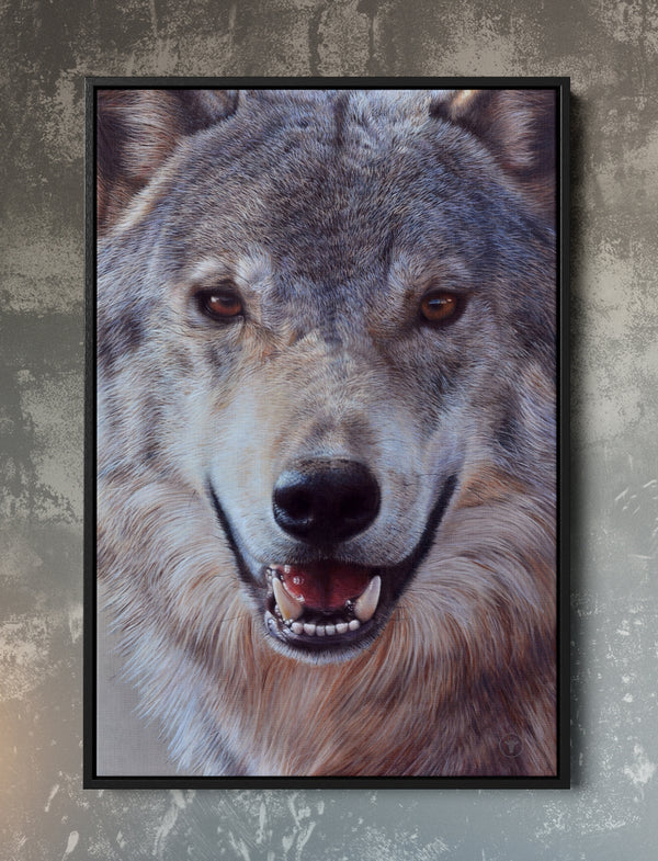 Sam Dolman Lupe Wolf Wall Art, Black frame