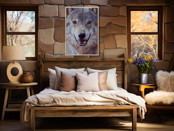 Sam Dolman Lupe Wolf Wall Art,  Natural frame in scene