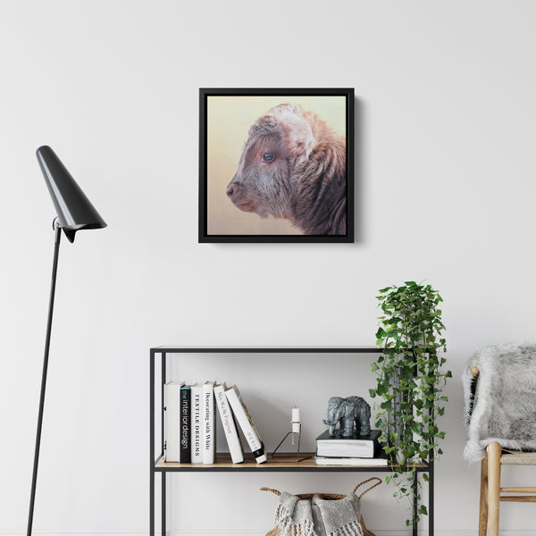 Sam Dolman Tilly Cow Canvas Art, Black frame in scene