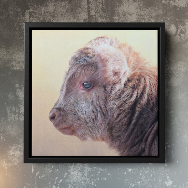 Sam Dolman Tilly Cow Canvas Art, Black frame