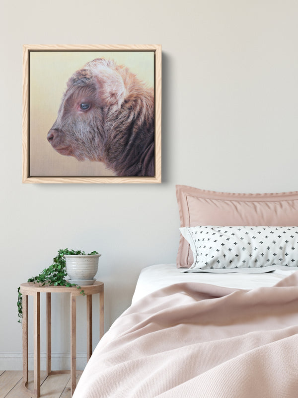 Sam Dolman Tilly Cow Canvas Art, Natural frame in scene