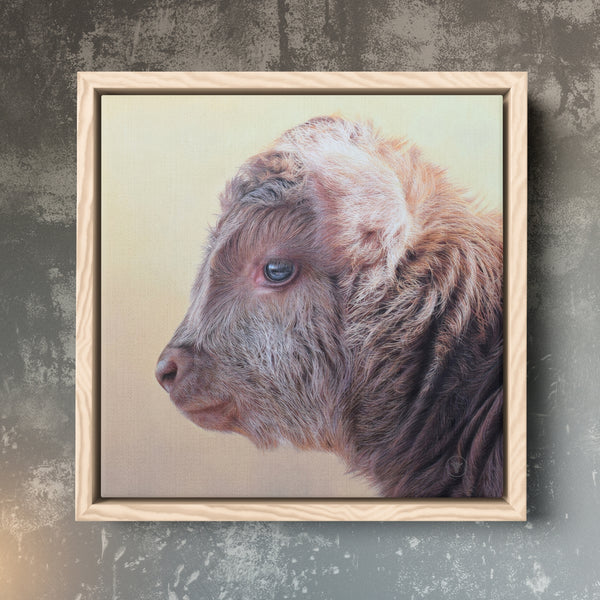 Sam Dolman Tilly Cow Canvas Art, Natural frame
