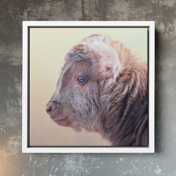 Sam Dolman Tilly Cow Canvas Art, White frame 